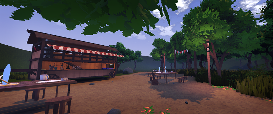 View of the café from a distance